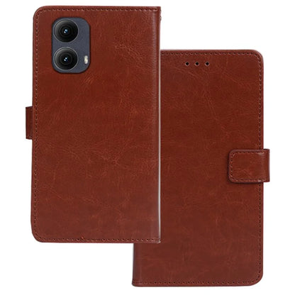 IDEWEI for Motorola Edge (2024) 5G Case Card Slots Holder Leather Phone Cover Crazy Horse Texture