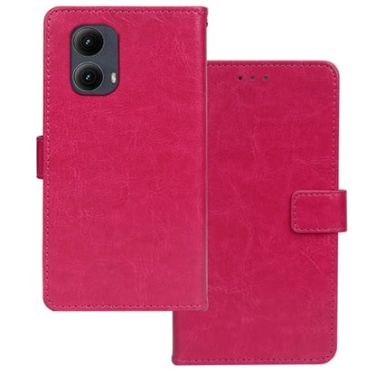 IDEWEI for Motorola Edge (2024) 5G Case Card Slots Holder Leather Phone Cover Crazy Horse Texture