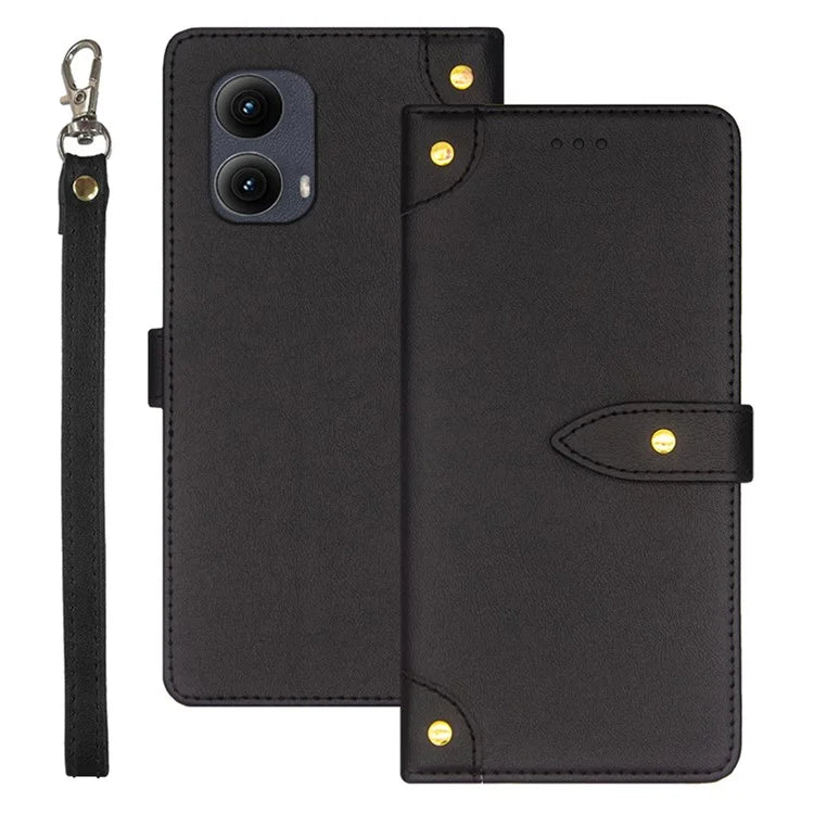 IDEWEI For Motorola Edge (2024) 5G Stand Case PU Leather Phone Cover with Card Slots