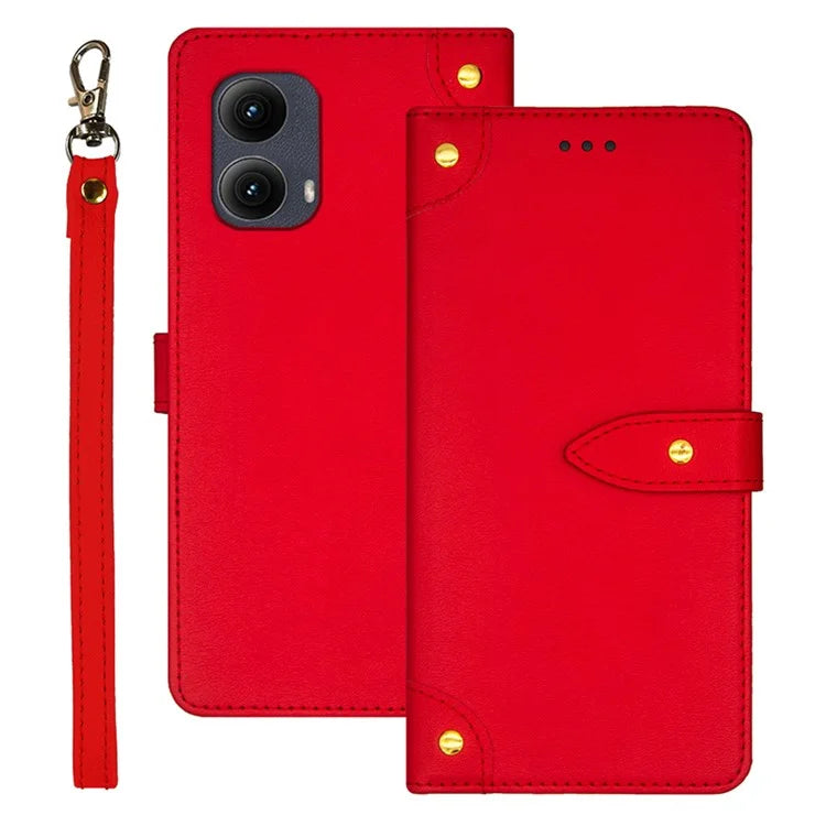 IDEWEI For Motorola Edge (2024) 5G Stand Case PU Leather Phone Cover with Card Slots