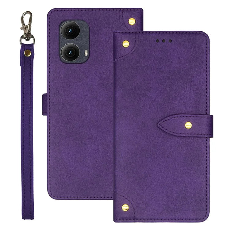 IDEWEI For Motorola Edge (2024) 5G Stand Case PU Leather Phone Cover with Card Slots