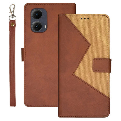 IDEWEI For Motorola Edge (2024) 5G Case Card Slots Leather Splicing Color Phone Cover