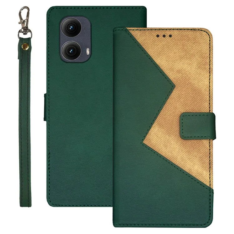IDEWEI For Motorola Edge (2024) 5G Case Card Slots Leather Splicing Color Phone Cover