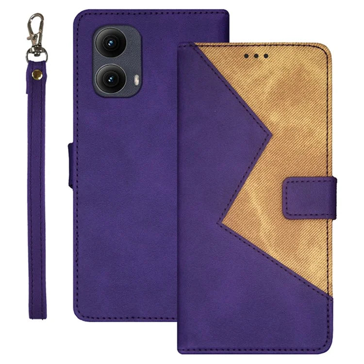 IDEWEI For Motorola Edge (2024) 5G Case Card Slots Leather Splicing Color Phone Cover