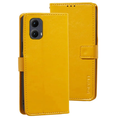 IDEWEI For Motorola Edge (2024) 5G Case Stand View Leather Phone Cover Crazy Horse Texture