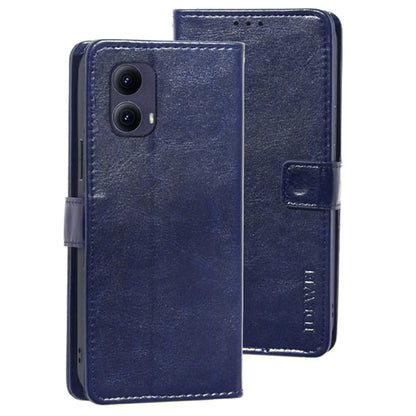 IDEWEI For Motorola Edge (2024) 5G Case Stand View Leather Phone Cover Crazy Horse Texture