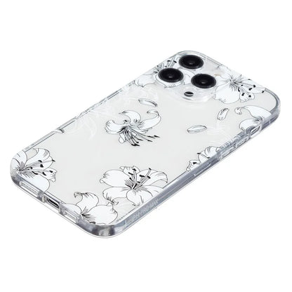 For iPhone 16 Pro Max Case Pattern Printing TPU Phone Cover Clear Edge