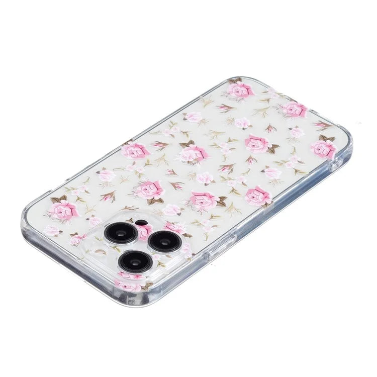 For iPhone 16 Pro Case Transparent Edge TPU Phone Cover Pattern Printing