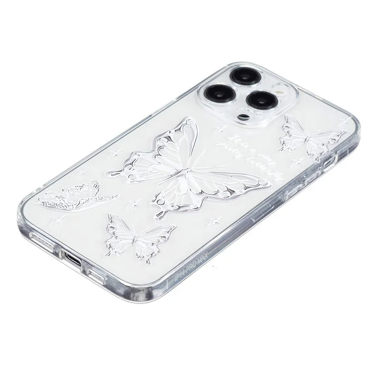 For iPhone 16 Pro Case Transparent Edge TPU Phone Cover Pattern Printing
