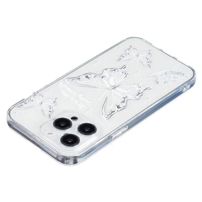 For iPhone 16 Pro Case Transparent Edge TPU Phone Cover Pattern Printing