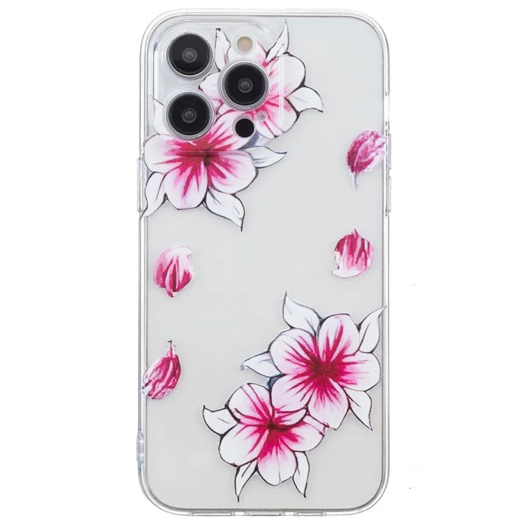 For iPhone 16 Pro Case Transparent Edge TPU Phone Cover Pattern Printing