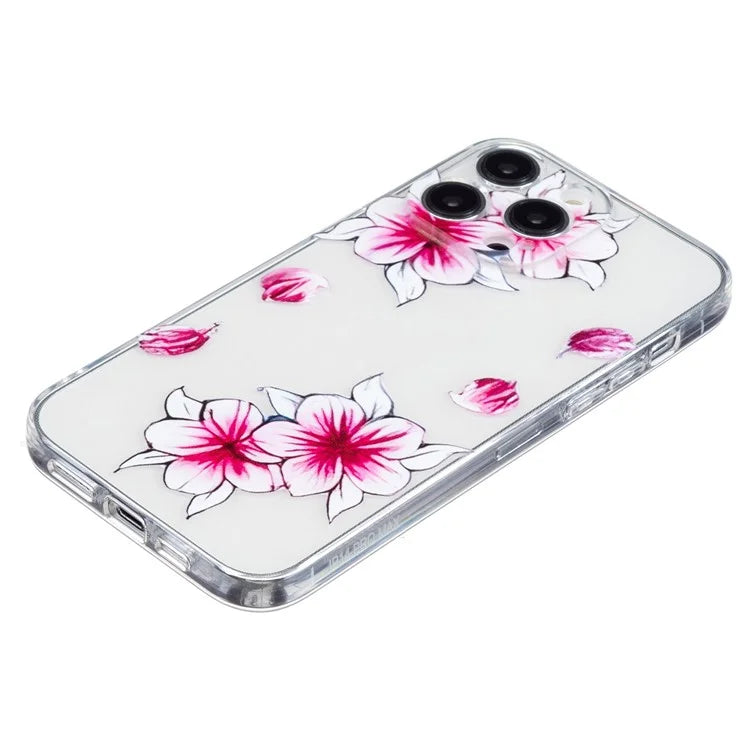 For iPhone 16 Pro Case Transparent Edge TPU Phone Cover Pattern Printing