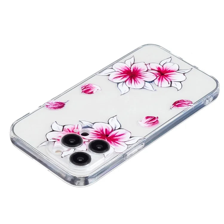 For iPhone 16 Pro Case Transparent Edge TPU Phone Cover Pattern Printing