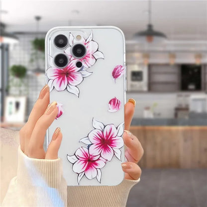 For iPhone 16 Pro Case Transparent Edge TPU Phone Cover Pattern Printing