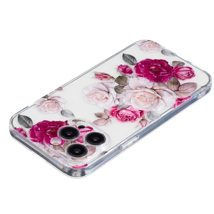 For iPhone 16 Pro Case Transparent Edge TPU Phone Cover Pattern Printing