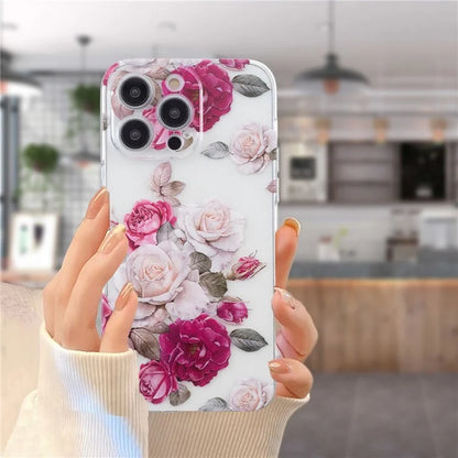 For iPhone 16 Pro Case Transparent Edge TPU Phone Cover Pattern Printing