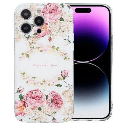 For iPhone 16 Pro Case Transparent Edge TPU Phone Cover Pattern Printing