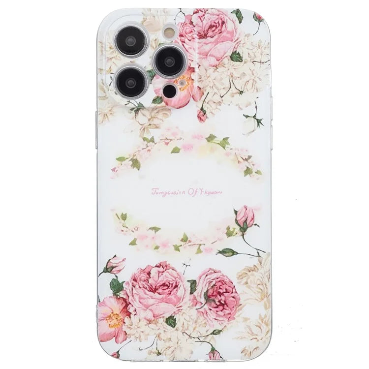 For iPhone 16 Pro Case Transparent Edge TPU Phone Cover Pattern Printing