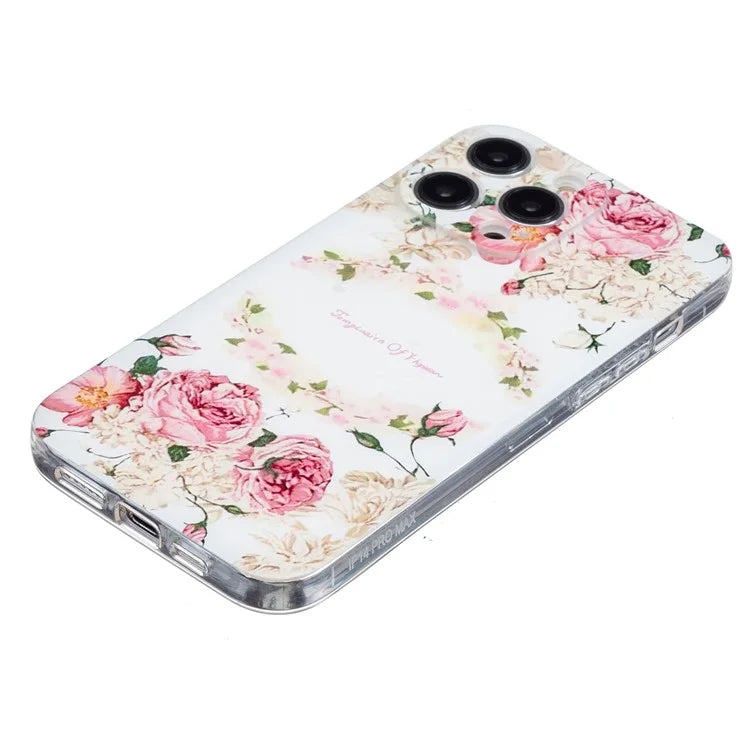 For iPhone 16 Pro Case Transparent Edge TPU Phone Cover Pattern Printing