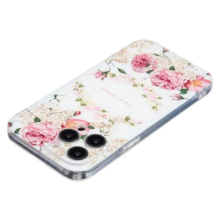 For iPhone 16 Pro Case Transparent Edge TPU Phone Cover Pattern Printing