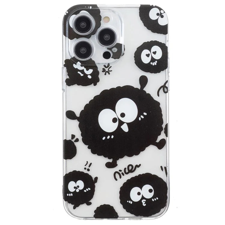 For iPhone 16 Pro Case Transparent Edge TPU Phone Cover Pattern Printing