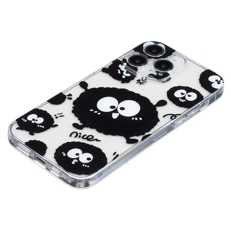 For iPhone 16 Pro Case Transparent Edge TPU Phone Cover Pattern Printing
