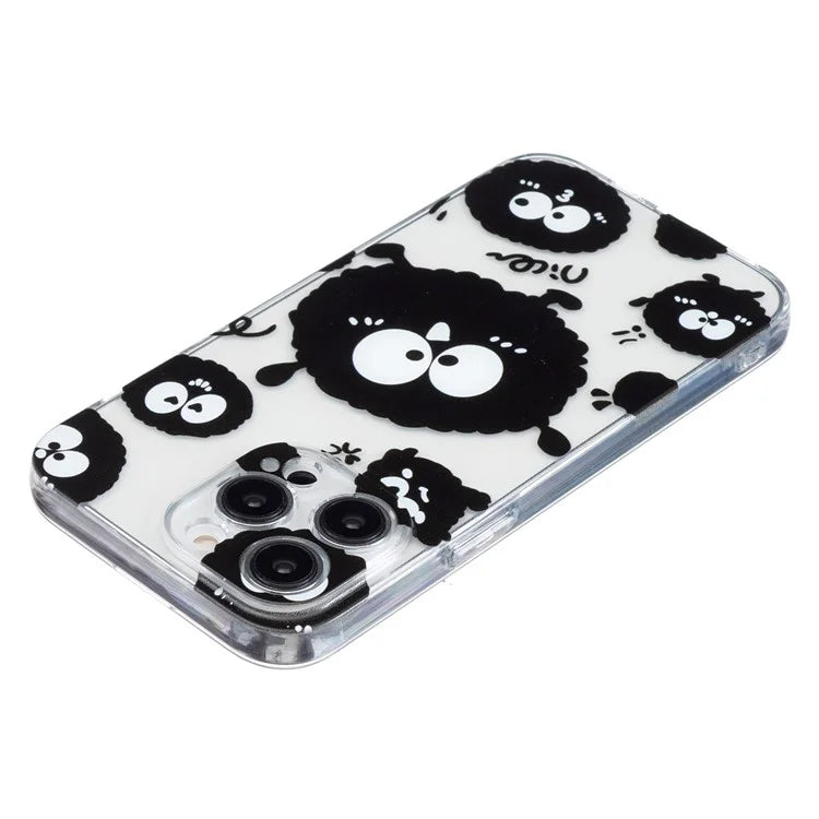 For iPhone 16 Pro Case Transparent Edge TPU Phone Cover Pattern Printing