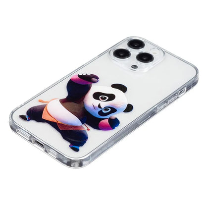 For iPhone 16 Pro Case Transparent Edge TPU Phone Cover Pattern Printing