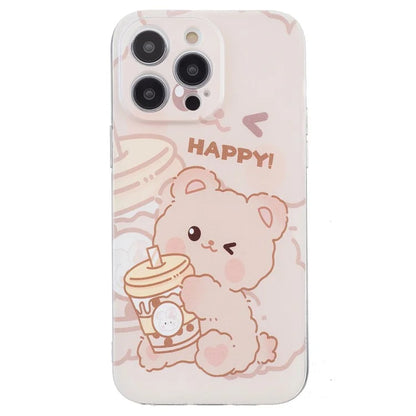 For iPhone 16 Pro Case Transparent Edge TPU Phone Cover Pattern Printing