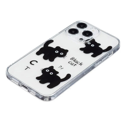 For iPhone 16 Pro Case Transparent Edge TPU Phone Cover Pattern Printing