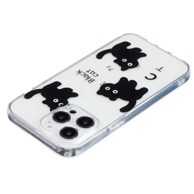 For iPhone 16 Pro Case Transparent Edge TPU Phone Cover Pattern Printing