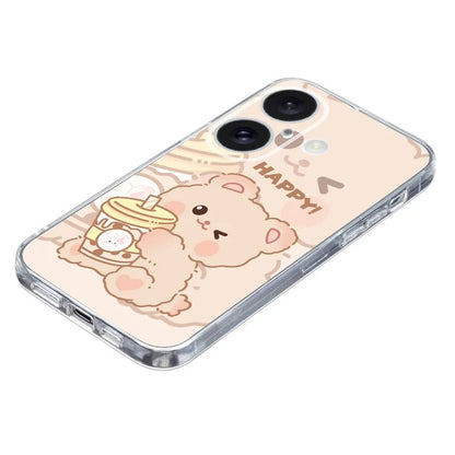 For iPhone 16 Case Soft TPU Pattern Printing Phone Cover with Transparent Edge