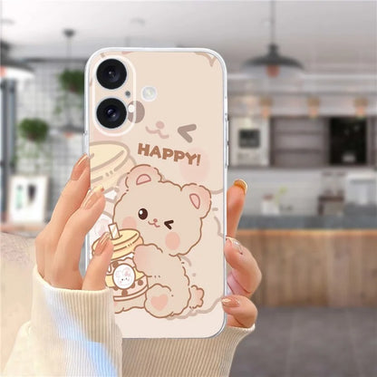 For iPhone 16 Case Soft TPU Pattern Printing Phone Cover with Transparent Edge