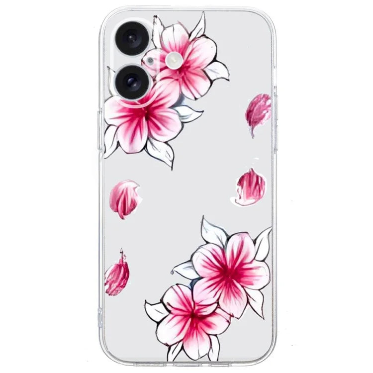 For iPhone 16 Case Soft TPU Pattern Printing Phone Cover with Transparent Edge
