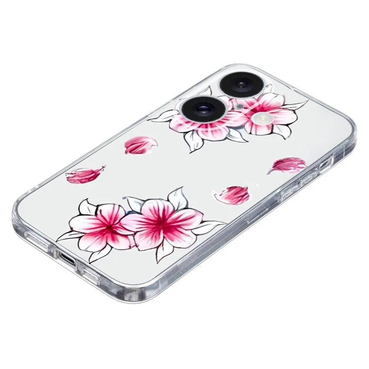 For iPhone 16 Case Soft TPU Pattern Printing Phone Cover with Transparent Edge