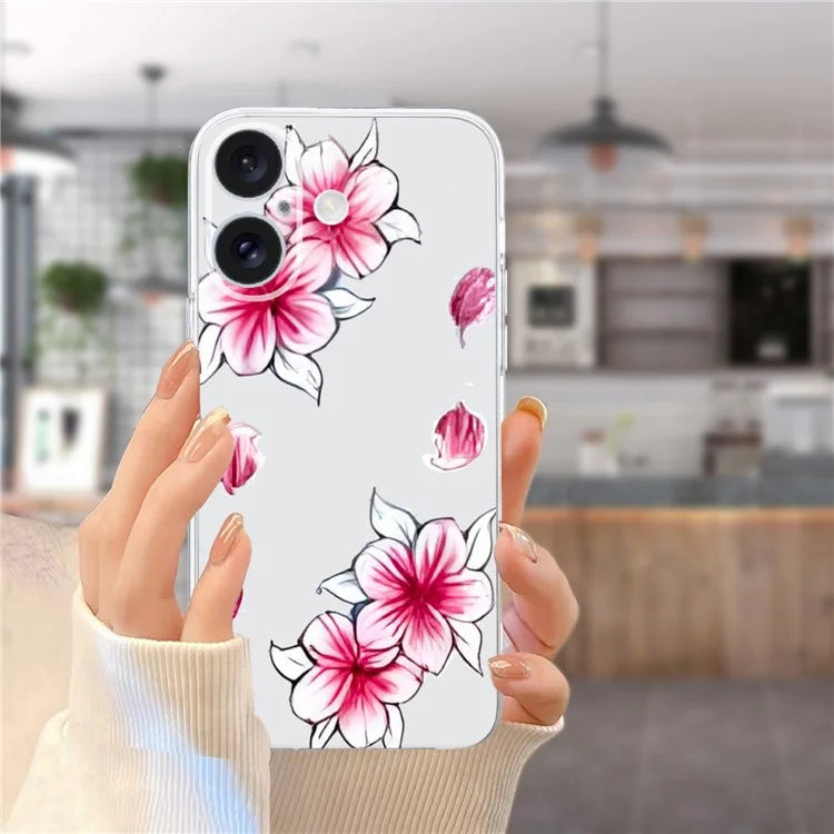 For iPhone 16 Case Soft TPU Pattern Printing Phone Cover with Transparent Edge