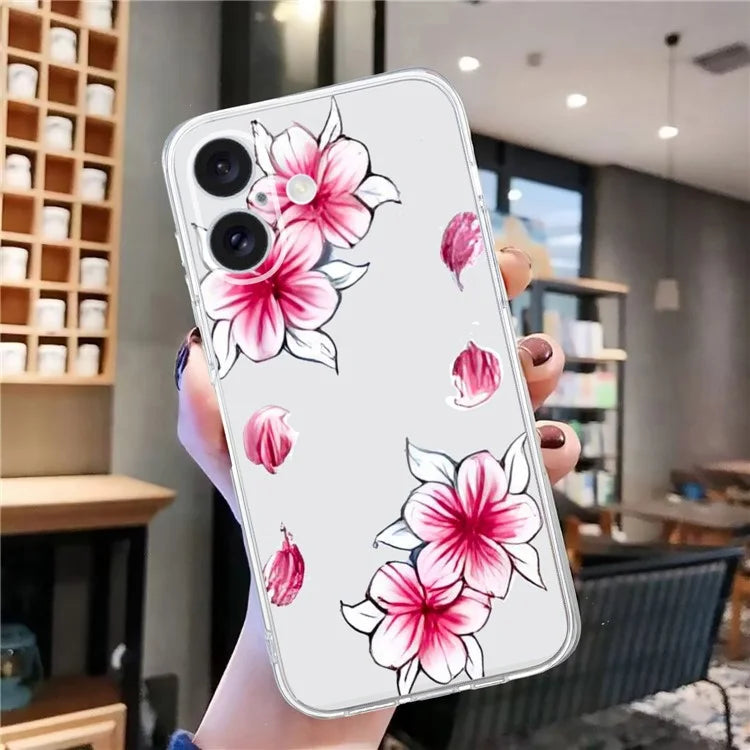 For iPhone 16 Case Soft TPU Pattern Printing Phone Cover with Transparent Edge