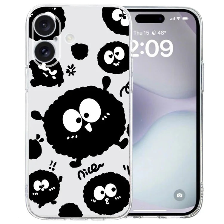 For iPhone 16 Case Soft TPU Pattern Printing Phone Cover with Transparent Edge
