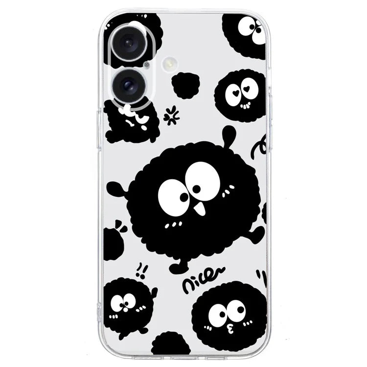 For iPhone 16 Case Soft TPU Pattern Printing Phone Cover with Transparent Edge
