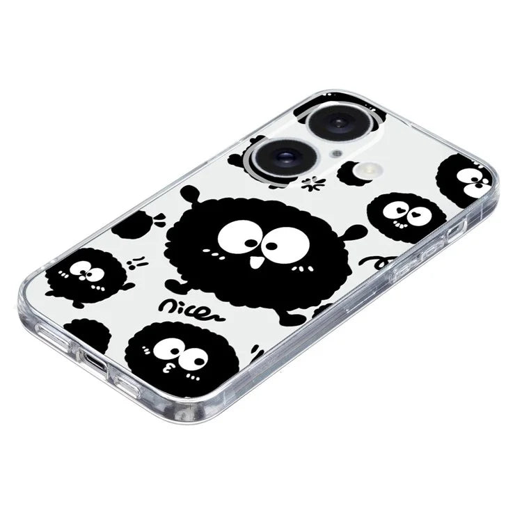 For iPhone 16 Case Soft TPU Pattern Printing Phone Cover with Transparent Edge