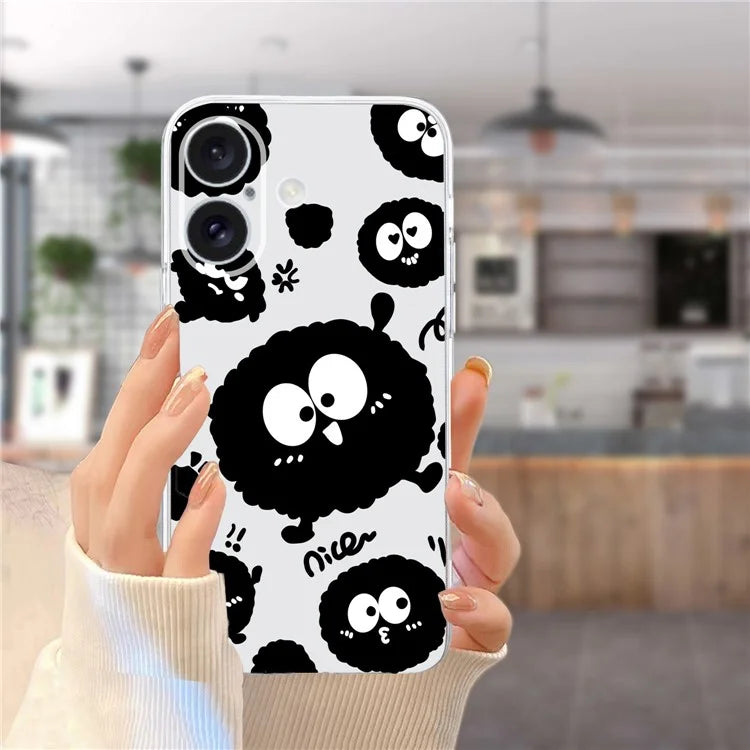 For iPhone 16 Case Soft TPU Pattern Printing Phone Cover with Transparent Edge