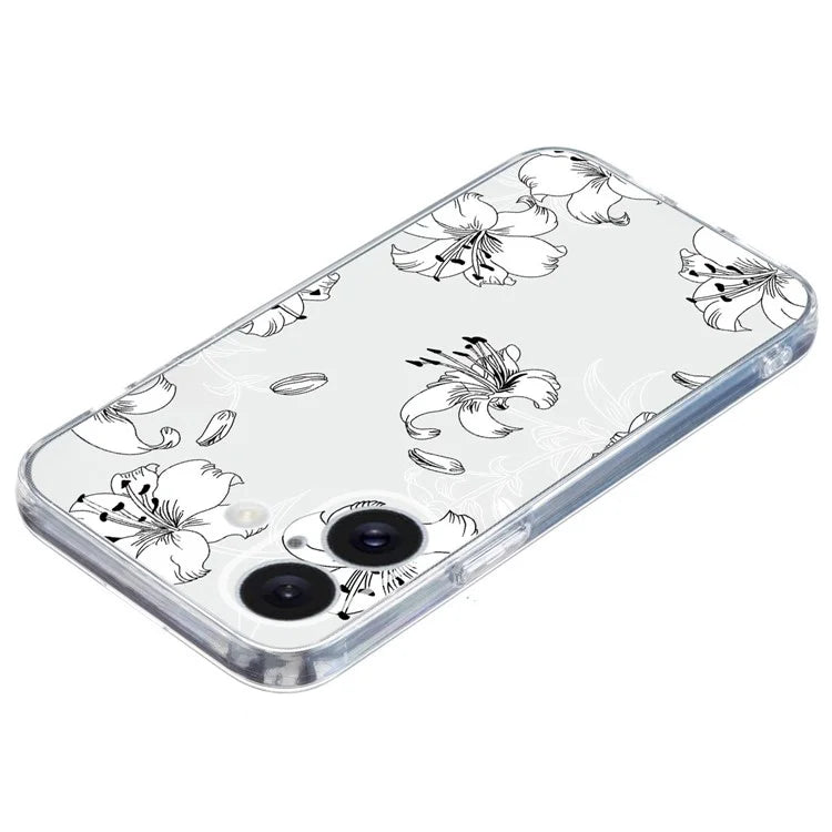 For iPhone 16 Case Soft TPU Pattern Printing Phone Cover with Transparent Edge