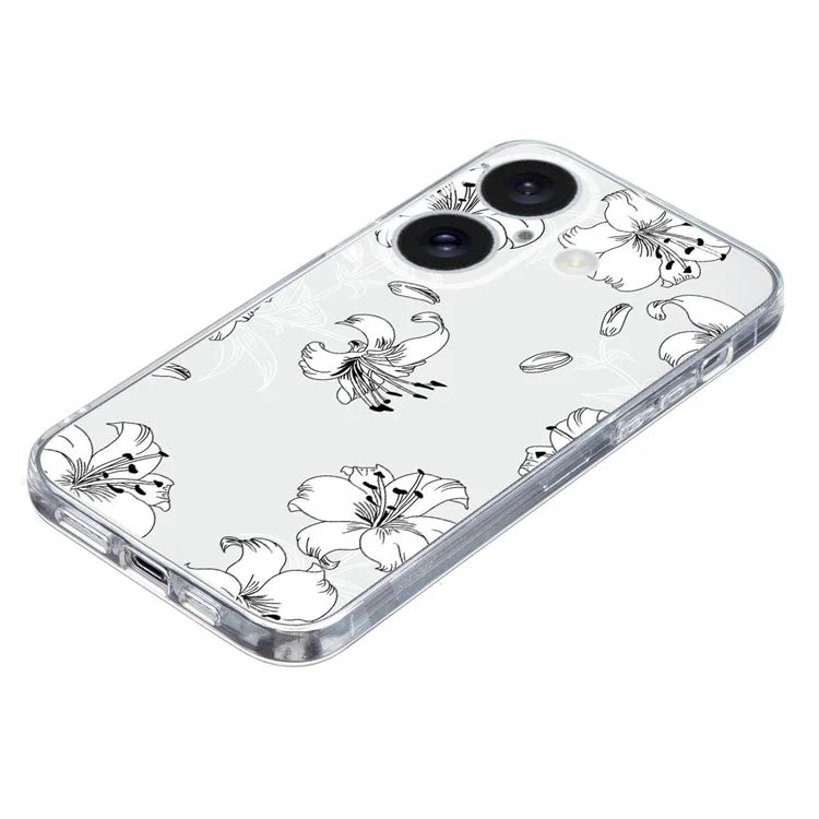 For iPhone 16 Case Soft TPU Pattern Printing Phone Cover with Transparent Edge