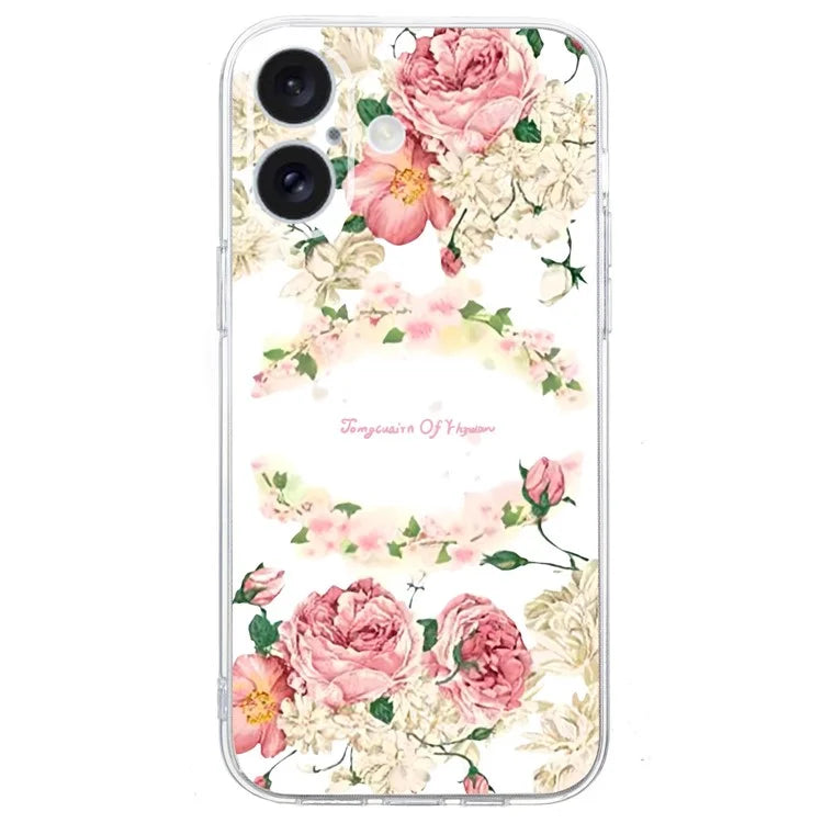 For iPhone 16 Case Soft TPU Pattern Printing Phone Cover with Transparent Edge