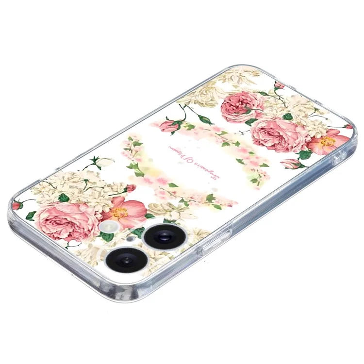 For iPhone 16 Case Soft TPU Pattern Printing Phone Cover with Transparent Edge