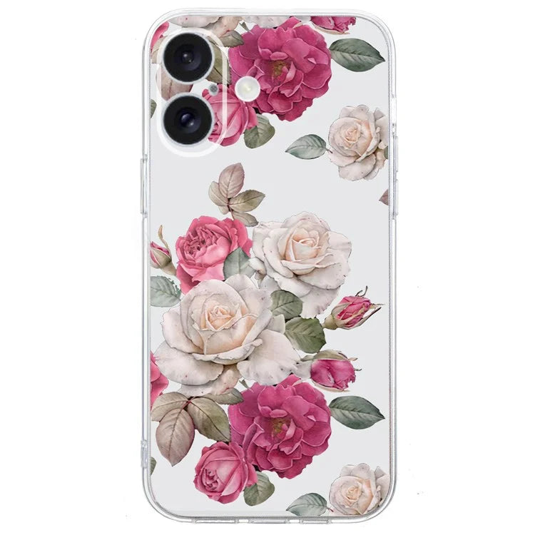 For iPhone 16 Case Soft TPU Pattern Printing Phone Cover with Transparent Edge