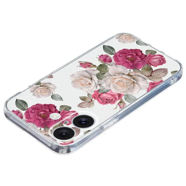 For iPhone 16 Case Soft TPU Pattern Printing Phone Cover with Transparent Edge