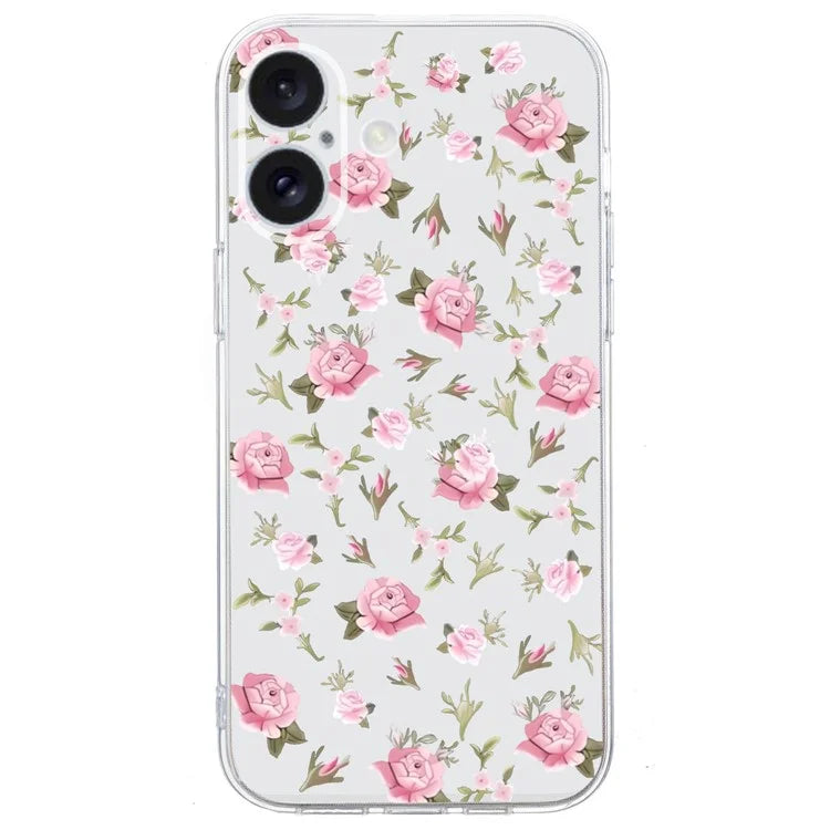For iPhone 16 Case Soft TPU Pattern Printing Phone Cover with Transparent Edge