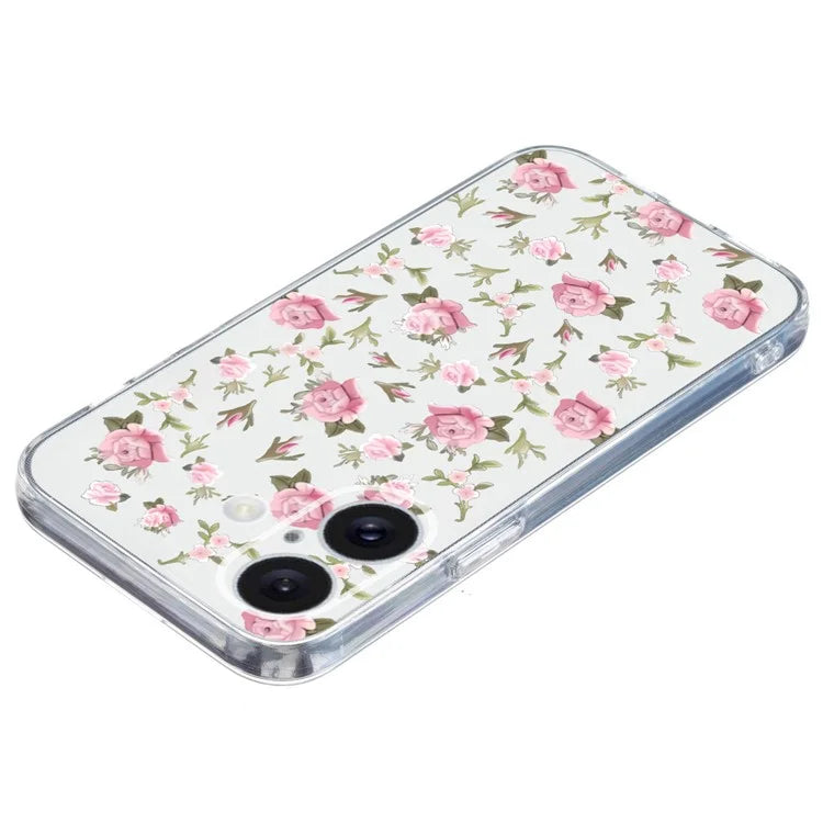 For iPhone 16 Case Soft TPU Pattern Printing Phone Cover with Transparent Edge