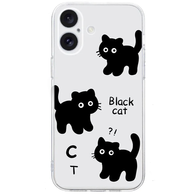 For iPhone 16 Case Soft TPU Pattern Printing Phone Cover with Transparent Edge